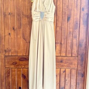 Elegant Tan Evening Gown
